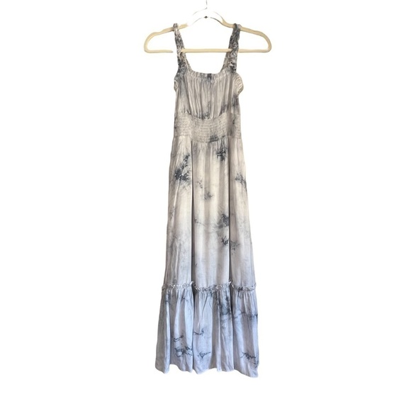 Lulus X LUSH Ruffle Luck Blue Tie-Dye Ruffled Midi Dress - Picture 5 of 12